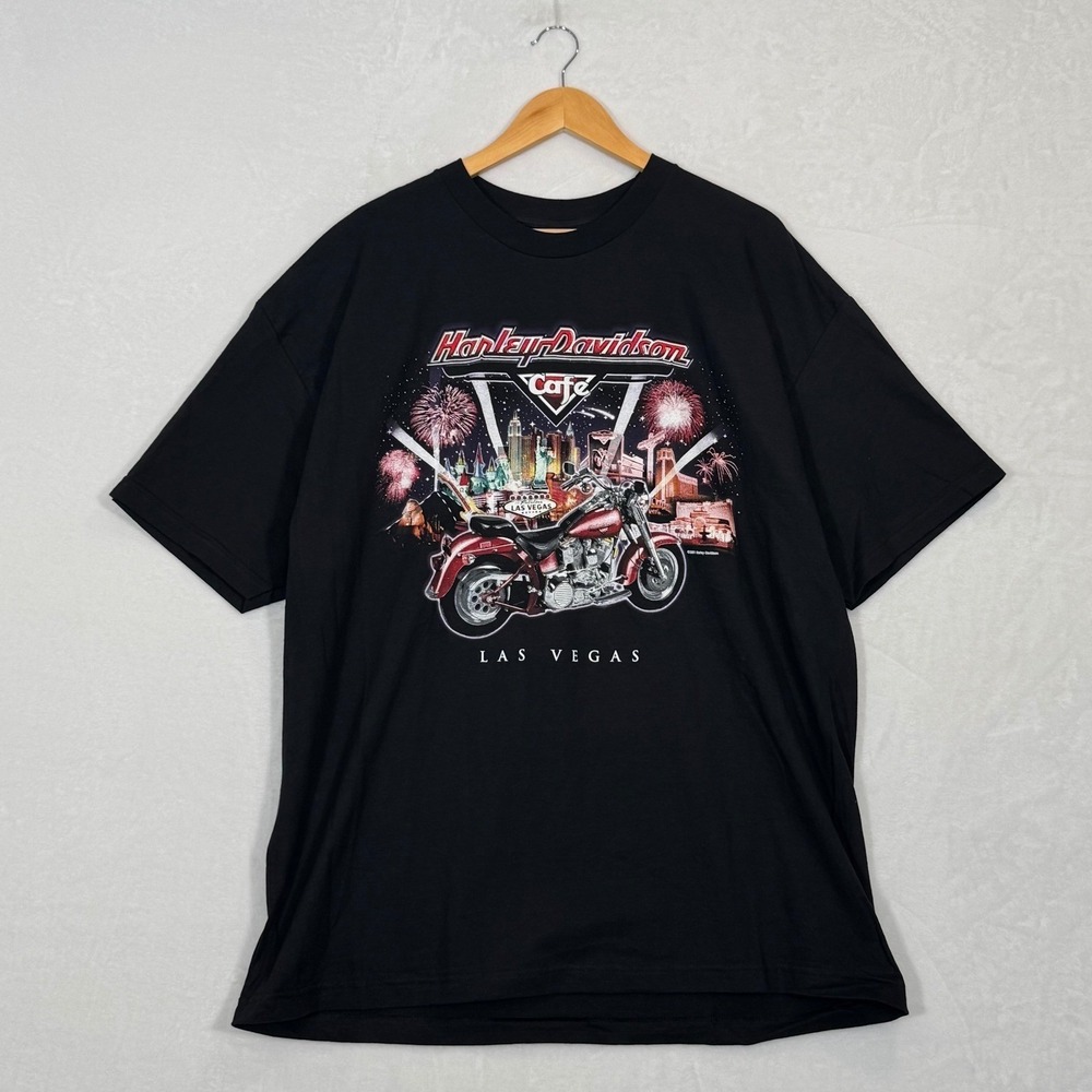 Harley-Davidson Black Cafe Las Vegas T-Shirt 2XL New w/ Tags